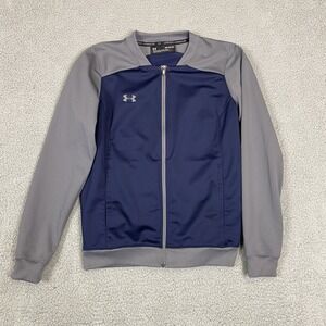 Under Armour Jacket Men's Small‎ Advance Woven Warm Up Blue Gray